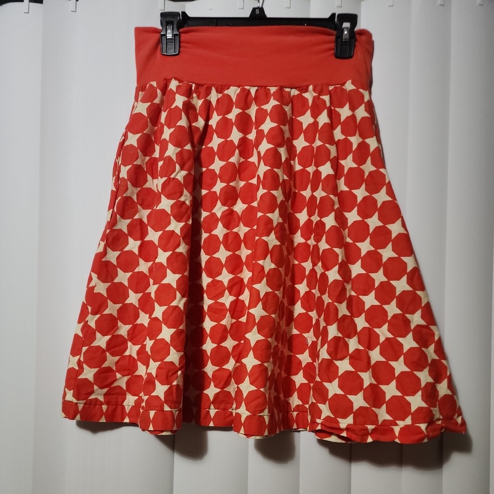 Orangyporangy Orange Skirt Small Batch Designs Twirl‎ Full USA Pockets Stretch M